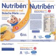 Nutribén Farinha Multicereais Mel Bolacha Maria 600g