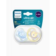 Avent Chupeta Ultra Air Chup Silic Neutra 0-6m 2 + Caixa Esterilizadora