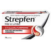 Strepfen Mel e Limão Dor e Inflamação da Garganta