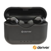 Auriculares Denver Bluetooth C/Mic e Dock Carregamento Preto