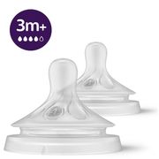 Philips Avent - 2 Tetinas T4 - Flx Rápido 3M+ -  Natural Response