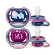 Philips AVENT - 2 Chupetas – 18M+ Ultra Air - Menina