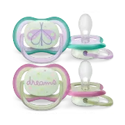 Philips AVENT - 2 Chupetas – Ultra Air – NT - 0-6 M - Menina