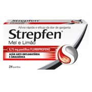 Strepfen Mel e Limão Dor e Inflamação da Garganta