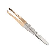 Pinça Depilar Oblíqua Ponta Dourada 9cm