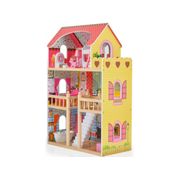 Casa de Bonecas MONI em Madeira 17 Peças Emily (Idade Mínima Recomendada: 36 meses)