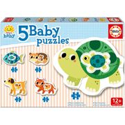 Puzzle EDUCA 5 Baby Puzzles Animais Domésticos (Idade Mínima: 1 Anos - 3-5 Peças)