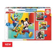 Puzzle EDUCA 4x Puzzles Progressivos Mickey & Friends 12-25 (Idade Mínima: 3 Anos - 25 Peças)