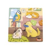 Puzzle Com Pegas Animais Viga