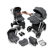 Carrinho De Bebé 3 In 1 Babygo Halime Grey (silver Chassi)