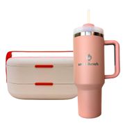 Set Copo Térmico e Marmita Bento Branca