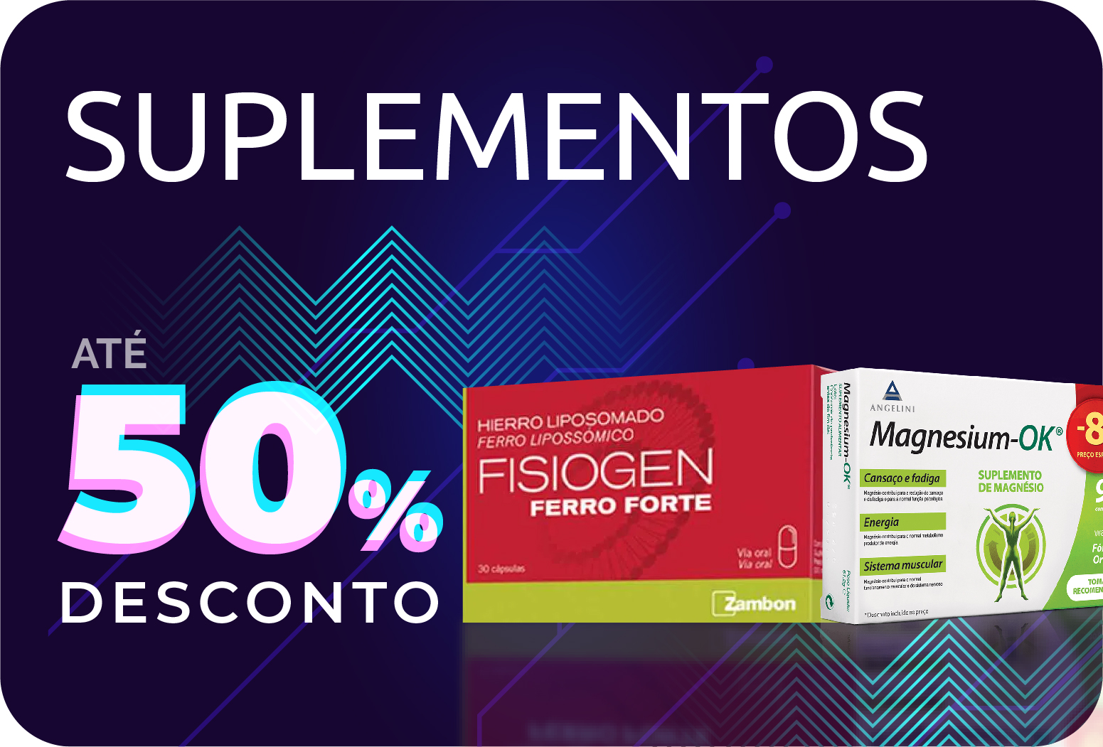 Suplementos e vitaminas com desconto 